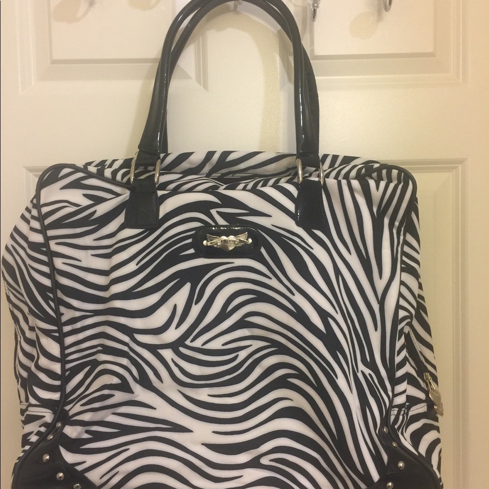 Kathy Van Zeeland Zebra Print Travel Bag